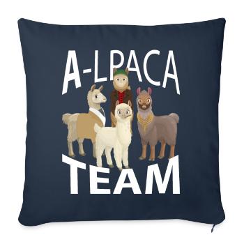 Alpakas Alpaka Team - Sofakissenbezug 45 x 45 cm - Navy - Vorne
