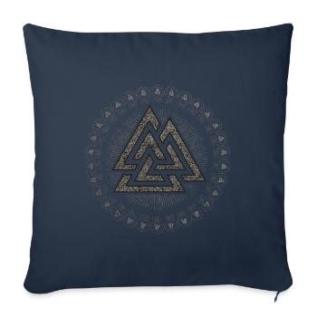 Valknut, Symbol Odin, Runen | Wikinger nordisch - Sofakissenbezug 45 x 45 cm - Navy - Vorne