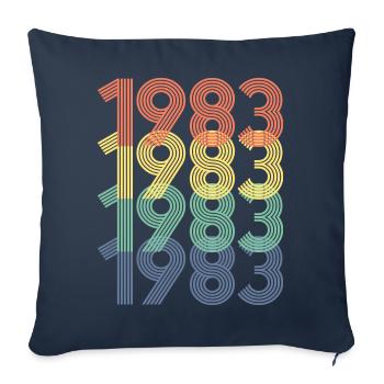 Cool Retro 1983, 40 ans, cadeau de 40e anniversaire - Housse de coussin décorative 45 x 45 cm - bleu marine - Devant