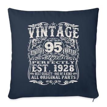 born in 1928 - 95 years old - Sofa pillowcase 17,3'' x 17,3'' (45 x 45 cm) - navy - Front