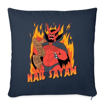 Hail Satan! - Sofa pillowcase 17,3'' x 17,3'' (45 x 45 cm) - navy - Front