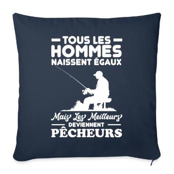 Les meilleurs hommes deviennent pêcheurs - Housse de coussin décorative 45 x 45 cm - bleu marine - Devant