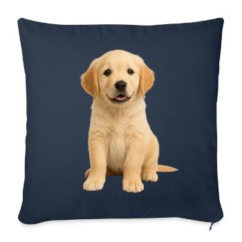 Golden Retriever puppy - Sofa pillowcase 17,3'' x 17,3'' (45 x 45 cm) - navy - Front