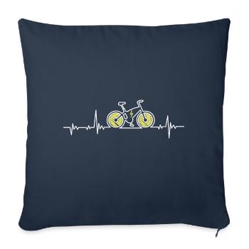 E-bike heartbeat pulse - Sofa pillowcase 17,3'' x 17,3'' (45 x 45 cm) - navy - Front