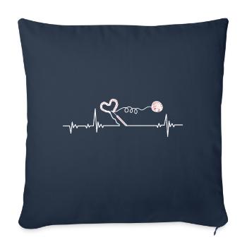 Häkeln Herzschlag - Sofakissenbezug 45 x 45 cm - Navy - Vorne