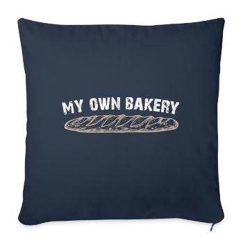 Ma propre boulangerie - faire cuire mon propre pain - Housse de coussin décorative 45 x 45 cm - bleu marine - Devant