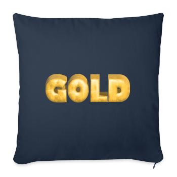 GOLD gold Gold Text Schrift Barren - Sofakissenbezug 45 x 45 cm - Navy - Vorne