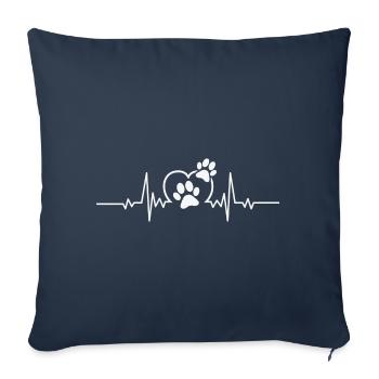 Herzschlag Hunde Pfoten Frequenz Hundeliebe Shirt - Sofakissenbezug 45 x 45 cm - Navy - Vorne