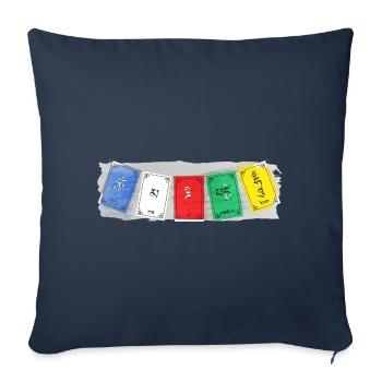 OM MA NI PADME HUM - Prayer Flags 3 - Sofakissenbezug 45 x 45 cm - Navy - Vorne