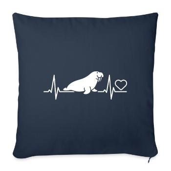 Walross - Sofakissenbezug 45 x 45 cm - Navy - Vorne