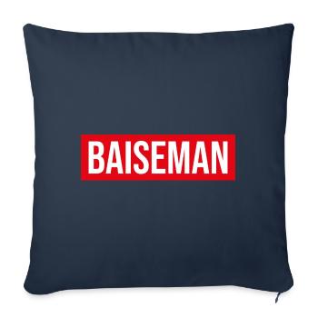 baiseman gros baiseur baise sex drôle beauf - Housse de coussin décorative 45 x 45 cm - bleu marine - Devant