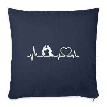Heartbeat Judo - Sofa pillowcase 17,3'' x 17,3'' (45 x 45 cm) - navy - Front