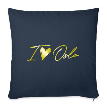 J’aime Oslo - Housse de coussin décorative 45 x 45 cm - bleu marine - Devant