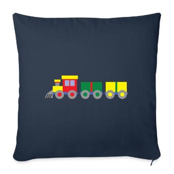 Colorful toy train - Sofa pillowcase 17,3'' x 17,3'' (45 x 45 cm) - navy - Front