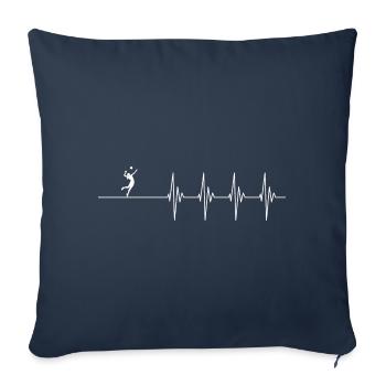 Volleyball heart line - Sofa pillowcase 17,3'' x 17,3'' (45 x 45 cm) - navy - Front