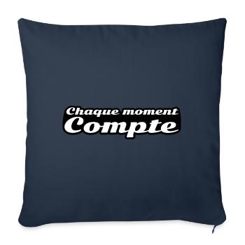 Chaque moment compte - Housse de coussin décorative 45 x 45 cm - bleu marine - Devant