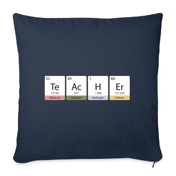 Professeur chimie chimie prof école dictons cadeau - Housse de coussin décorative 45 x 45 cm - bleu marine - Devant