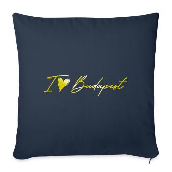 J’aime Budapest - Housse de coussin décorative 45 x 45 cm - bleu marine - Devant