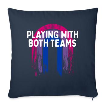 Jouer avec les deux équipes Bisexuel LGBTQ Bi Pride - Housse de coussin décorative 45 x 45 cm - bleu marine - Devant