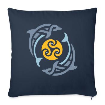Tribal dolphins - Sofakissenbezug 45 x 45 cm - Navy - Vorne