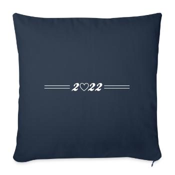 Symbole du cœur 2022 - Housse de coussin décorative 45 x 45 cm - bleu marine - Devant