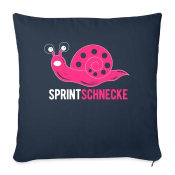 Jogging sprint snail as a gift for runner - Sofa pillowcase 17,3'' x 17,3'' (45 x 45 cm) - navy - Front