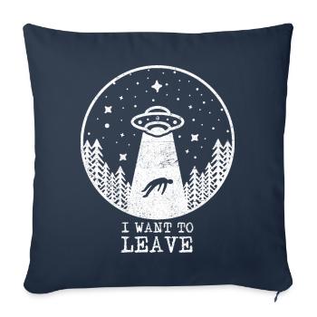 UFO Vintage Kidnapping Alien - Sofa pillowcase 17,3'' x 17,3'' (45 x 45 cm) - navy - Front