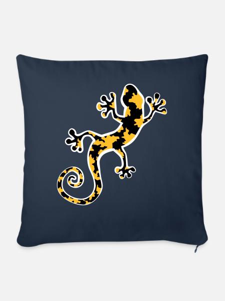 Gelb und Schwarz beschmutzter Leopardgecko - Sofakissenbezug 45 x 45 cm - Navy