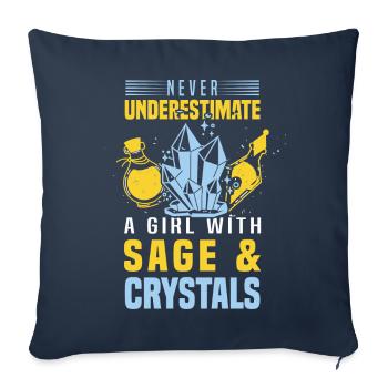 Sorcellerie - Housse de coussin décorative 45 x 45 cm - bleu marine - Devant
