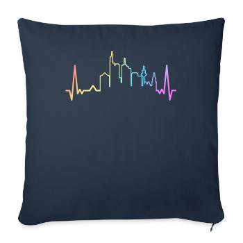 Frankfurt, Hesse, Germany, Frankfurter - Sofa pillowcase 17,3'' x 17,3'' (45 x 45 cm) - navy - Front