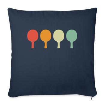 Tennis de table Ping-pong Joueur de tennis de table - Housse de coussin décorative 45 x 45 cm - bleu marine - Devant