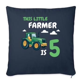 Cadeau 5 ans anniversaire garçon ou fille - Housse de coussin décorative 45 x 45 cm - bleu marine - Devant