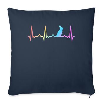 Lapin Lapin Animal Lapin - Housse de coussin décorative 45 x 45 cm - bleu marine - Devant