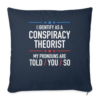 conspiracy theorist conspiracy theory - Sofa pillowcase 17,3'' x 17,3'' (45 x 45 cm) - navy - Front