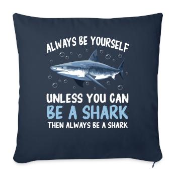 Shark, Ocean, Tiger Shark, Animal, Fish - Sofa pillowcase 17,3'' x 17,3'' (45 x 45 cm) - navy - Front