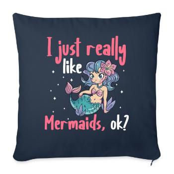Mermaid Fable Mermaids Conte de fées - Housse de coussin décorative 45 x 45 cm - bleu marine - Devant