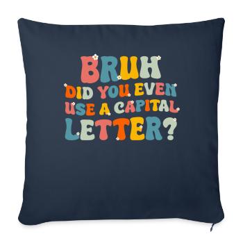 Enseignant Professeur d’école Enseignant Enseignant - Housse de coussin décorative 45 x 45 cm - bleu marine - Devant