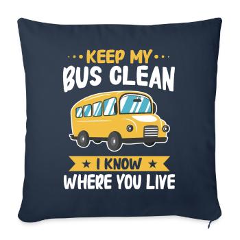 Bus Bus Driver School Bus - Sofa pillowcase 17,3'' x 17,3'' (45 x 45 cm) - navy - Front