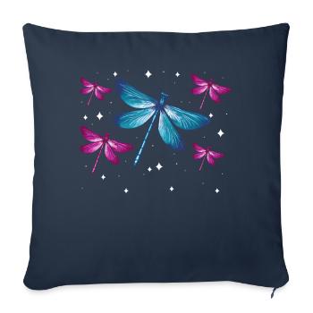 Dragonfly Dragonflies Insects Nature - Sofa pillowcase 17,3'' x 17,3'' (45 x 45 cm) - navy - Front