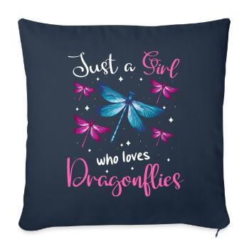 Dragonfly Dragonflies Insects Nature - Sofa pillowcase 17,3'' x 17,3'' (45 x 45 cm) - navy - Front