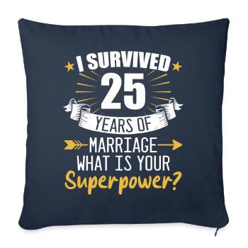 25th Wedding Anniversary Husband Wife Wedding - Sofa pillowcase 17,3'' x 17,3'' (45 x 45 cm) - navy - Front