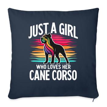 Cane Corso Chien - Housse de coussin décorative 45 x 45 cm - bleu marine - Devant