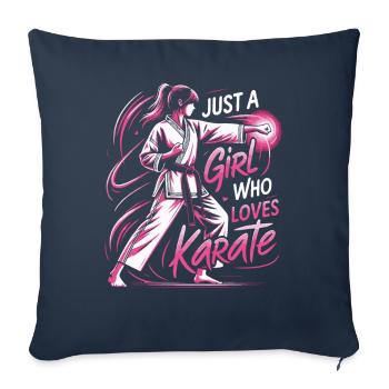 Karaté Karaté Combattant Arts martiaux - Housse de coussin décorative 45 x 45 cm - bleu marine - Devant