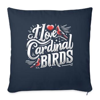 Cardinal Rouge Cardinal Oiseau Rouge Cardinal - Housse de coussin décorative 45 x 45 cm - bleu marine - Devant