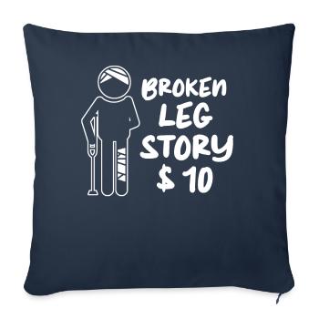 Rétablissez-vous bientôt Pied cassé Os cassé - Housse de coussin décorative 45 x 45 cm - bleu marine - Devant