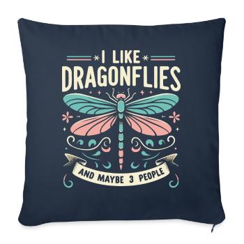 dragonfly dragonflies insects nature - Sofa pillowcase 17,3'' x 17,3'' (45 x 45 cm) - navy - Front