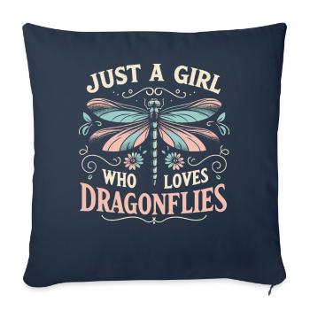 dragonfly dragonflies insects nature - Sofa pillowcase 17,3'' x 17,3'' (45 x 45 cm) - navy - Front
