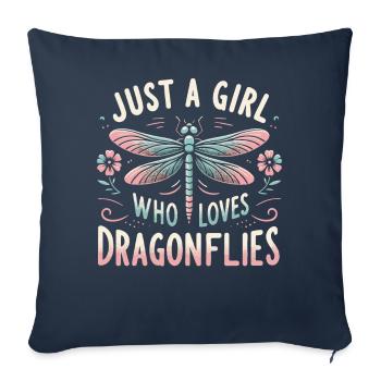 dragonfly dragonflies insects nature - Sofa pillowcase 17,3'' x 17,3'' (45 x 45 cm) - navy - Front