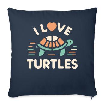 Turtle Sea Turtle Turtle Animal - Sofa pillowcase 17,3'' x 17,3'' (45 x 45 cm) - navy - Front