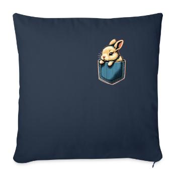 Lapin, Lapin, Animal, Animal De Compagnie, Lapins - Housse de coussin décorative 45 x 45 cm - bleu marine - Devant